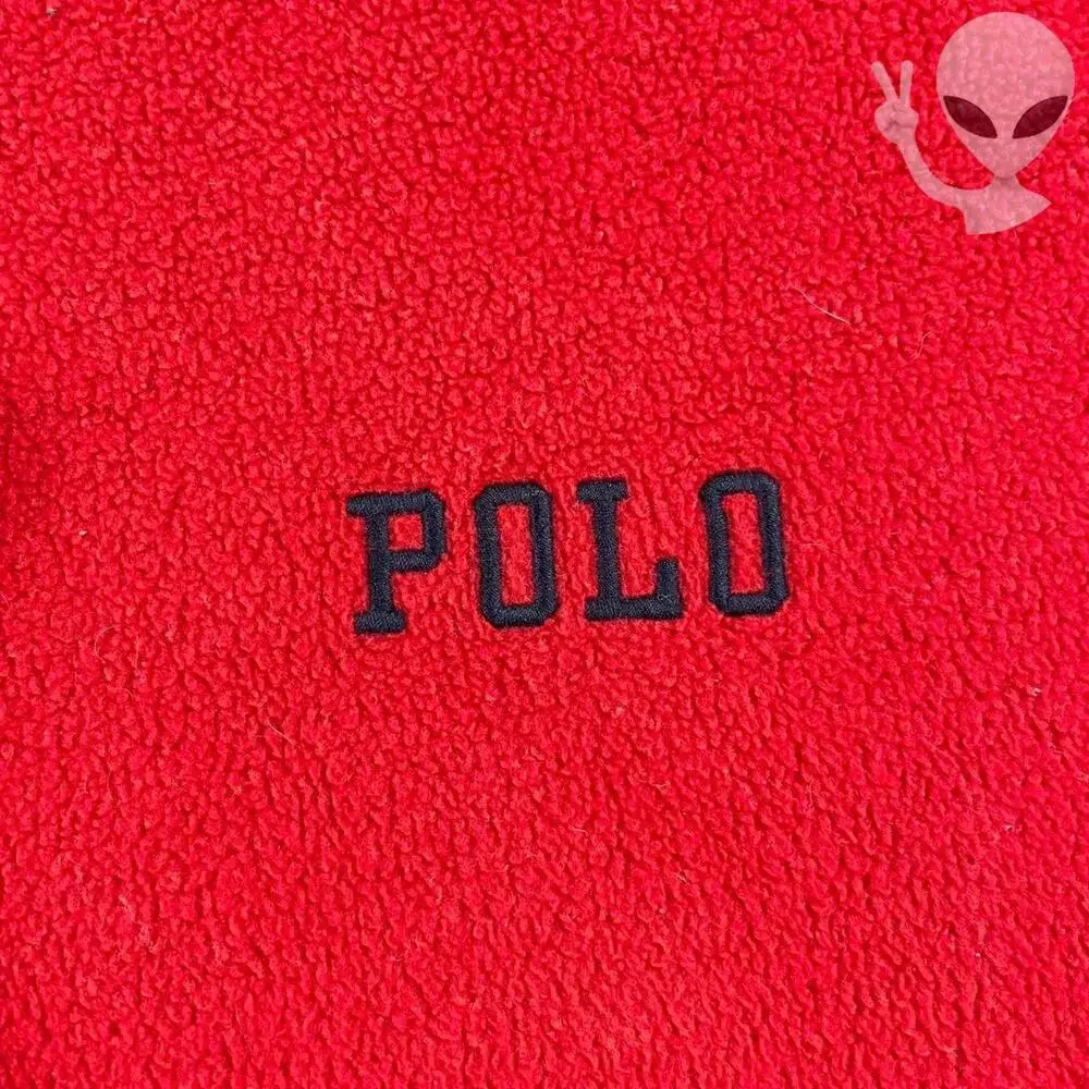 Vintage 90s Polo Ralph Lauren Fleece Crewneck Sweatshirt Mens L Red Spellout